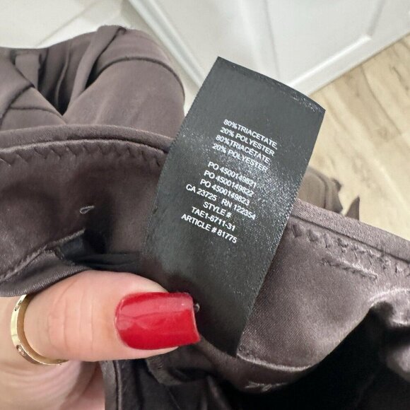 Babaton Pants Womens 2 High Rise Refined Cargo‎ Satin Coffee Brown - Picture 10 of 12